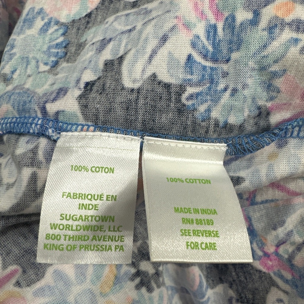 Lilly Pulitzer Loro Swing Dress Womens Sz M Blue High Tide Floral Pink Tiered - Picture 9 of 9